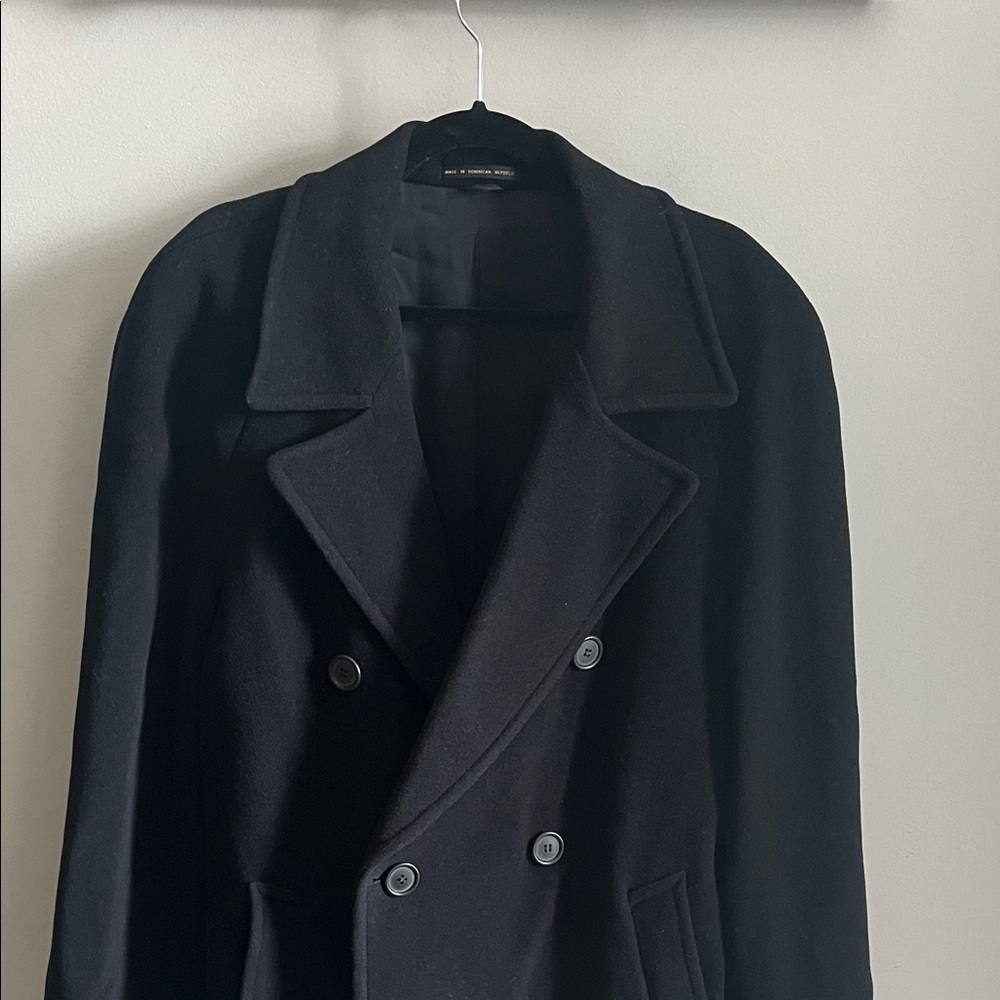Ralph Ralph Lauren Vintage Men's Black Double-Breasted Pea Coat Size 38R - Picture 3 of 12